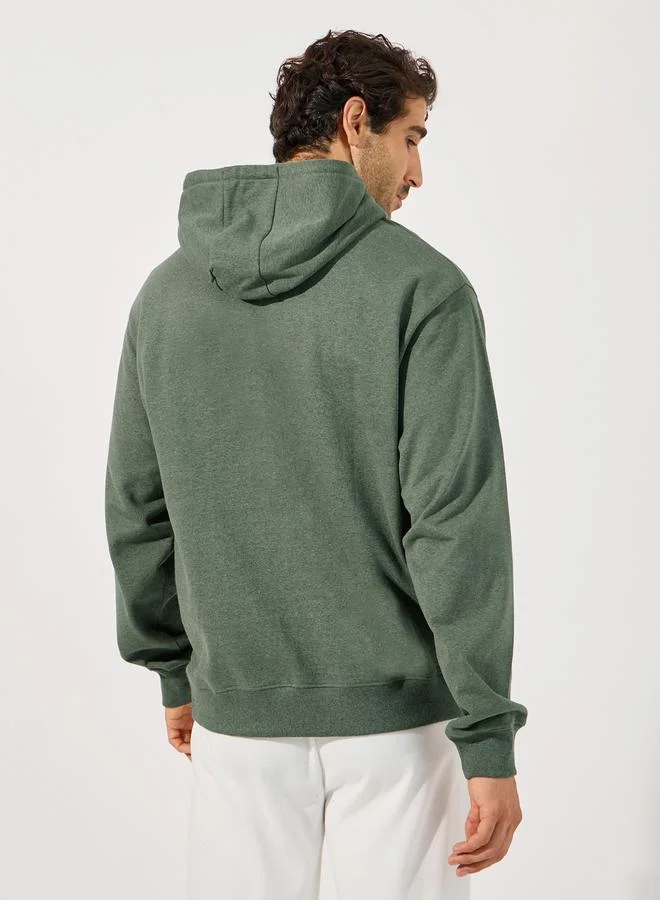 Styli Minimal Front Statement Print Relaxed Fit Hoodie
