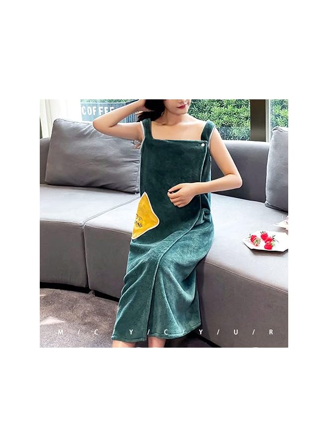 Zaboon Wearable Bath Towel Wearable Bath Towel Bathrobe With Snap Button And Pocket Bathrobe Pajamas Suitable For Sauna Beach Swimming Pool Gym Travel - Image 3