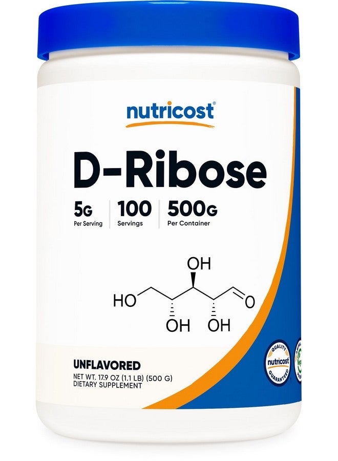 مسحوق Nutricost D-Ribose 500 جرام - 5000 مجم لكل وجبة، غير معدّل وراثيًا (500 جرام) - Image 1