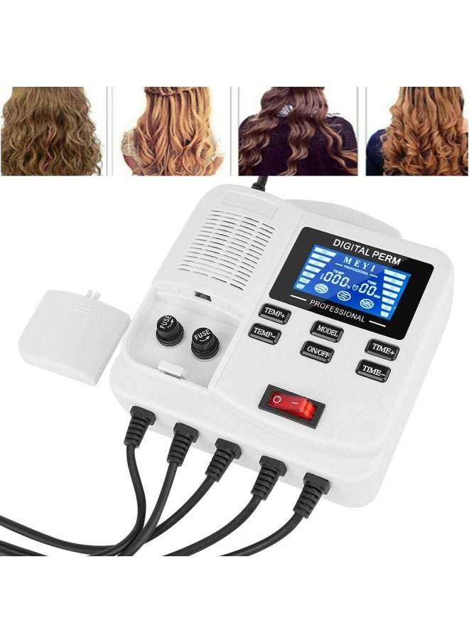 silvercnc - Hair Perm Machine, Digital Hair Perm, Portable Small Ceramics Hair Perm Machine with 25 Hair Rollers, for Hair Salon Styling (US) - Image 1