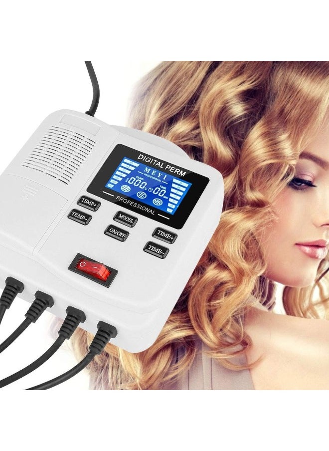 silvercnc - Hair Perm Machine, Digital Hair Perm, Portable Small Ceramics Hair Perm Machine with 25 Hair Rollers, for Hair Salon Styling (US) - Image 1