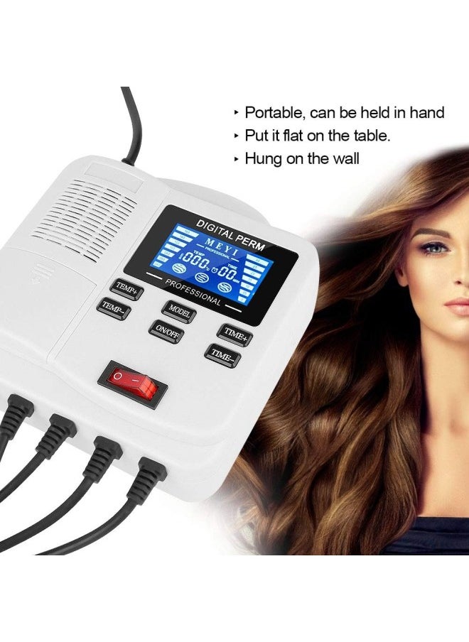 silvercnc - Hair Perm Machine, Digital Hair Perm, Portable Small Ceramics Hair Perm Machine with 25 Hair Rollers, for Hair Salon Styling (US) - Image 1