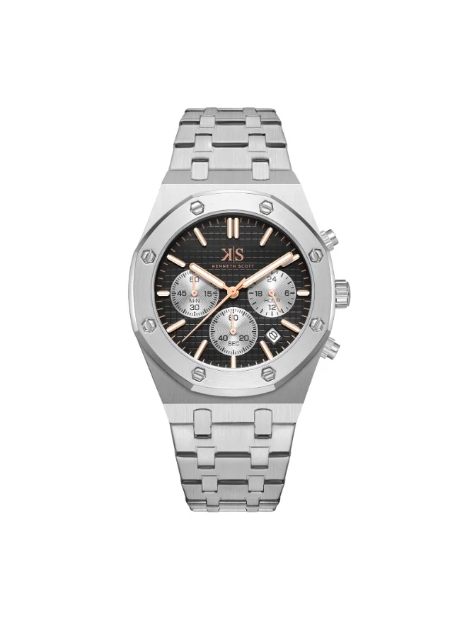 KENNETH SCOTT Men's Stainless steel Multi Function Watch K24112-SBSB - 42 mm