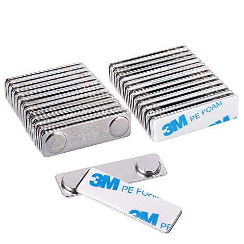 ART IFACT 25 Pieces Stainless Steel Badge Holder/Magnetic Name Tag with Adhesive on Front Plate (25) - Image 1