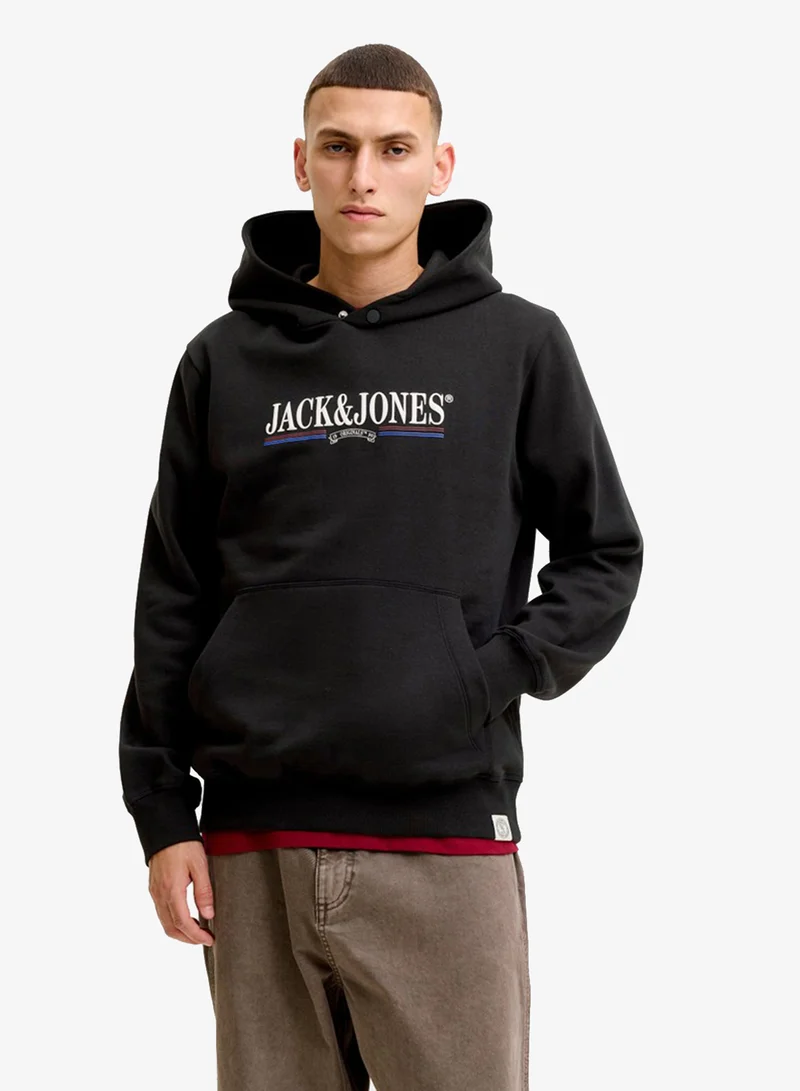 جاك اند جونز Graphic Pullover Hoodie