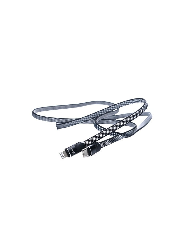 Soloffer - Soloffer CC105 USB-C to Lightning Cable 1M - 30W PD Super Fast Charging, Nylon Braided, Black - Image 1