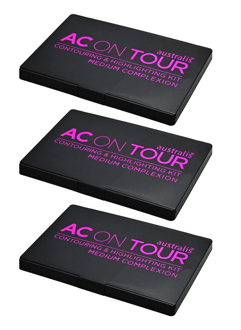 Australis - Pack Of 3- AC On Tour Contour Highlight Palette Medium Complexion - Image 1
