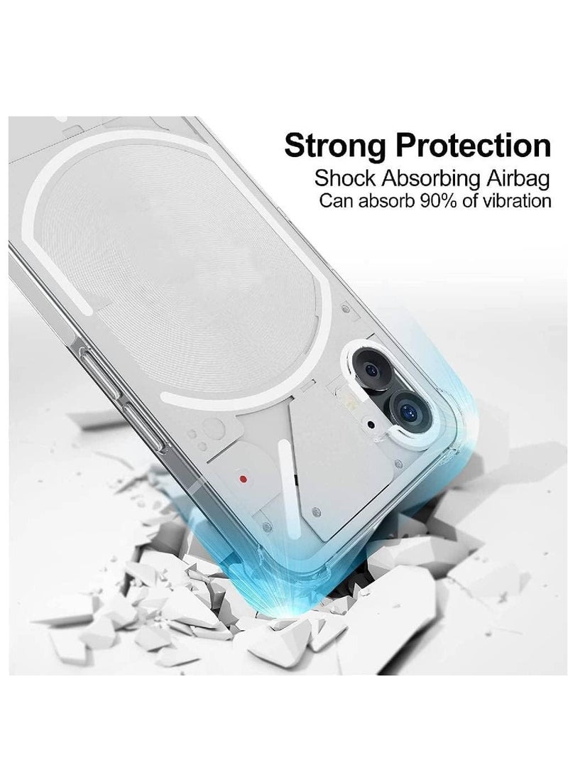 ELTRAZONE Nothing Phone 1 Case with 2 Pack Tempered Glass Screen Protector, Crystal Clear TPU Silicone Case with Airbag Corners, Drop Protection Cover For Nothing Phone 1 - Image 2