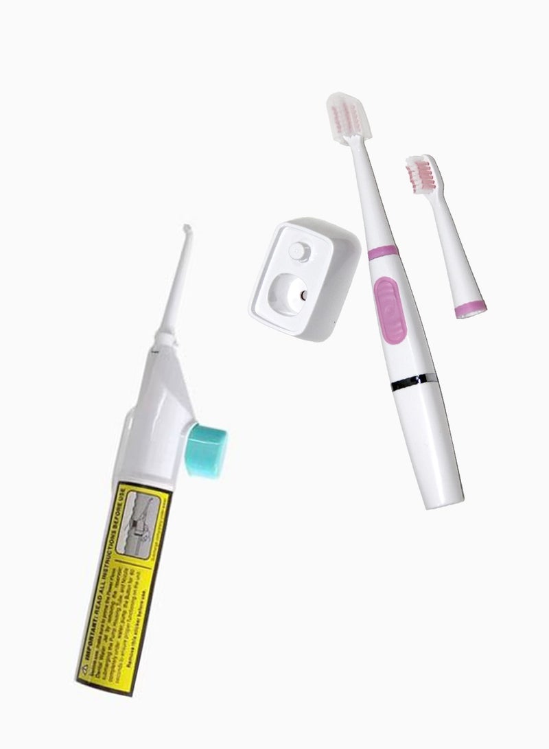 إيه جي دي طقم فرشاة أسنان كهربائية مع منظف للأسنان