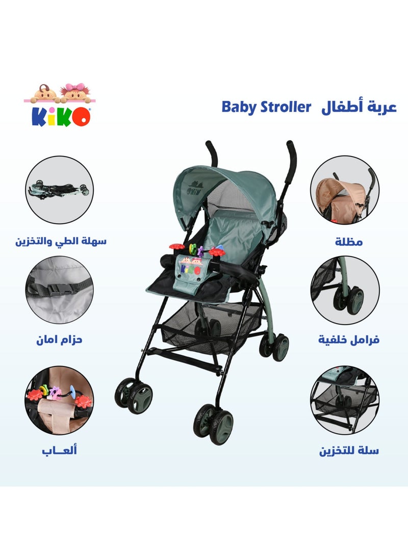 Kiko Light Stroller With Toyes 6 Wheels, 6 Months +, Pistachio - Image 2