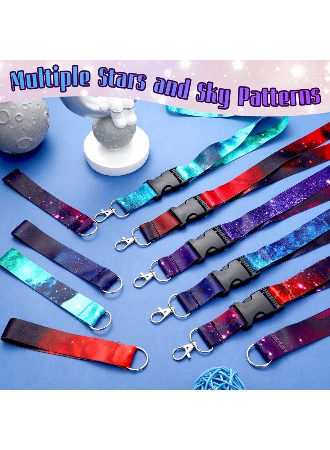 Fainne 10 Pieces Lanyards for Keys Space Galaxy Lanyard Starry Key Lanyard Clips Wrist Keychain Holders Neck Lanyards for Women Men (Starry Sky) - Image 5