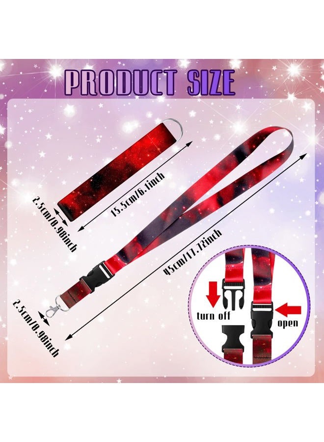 Fainne 10 Pieces Lanyards for Keys Space Galaxy Lanyard Starry Key Lanyard Clips Wrist Keychain Holders Neck Lanyards for Women Men (Starry Sky) - Image 2