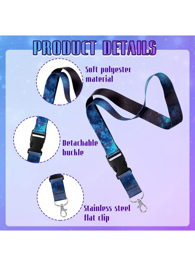 Fainne 10 Pieces Lanyards for Keys Space Galaxy Lanyard Starry Key Lanyard Clips Wrist Keychain Holders Neck Lanyards for Women Men (Starry Sky) - Image 3