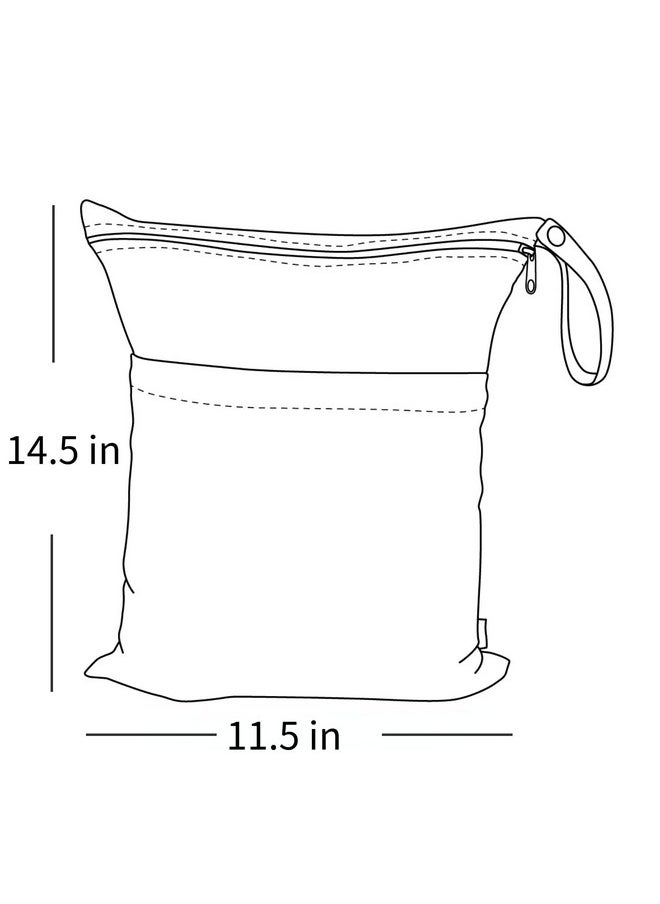 ALVABABY - 2Pcs Cloth Diaper Wet Dry Bags Waterproof Reusable With Two Zippered Pockets Travel Beach Pool Daycare Soiled Baby Items Yoga Gym Bag For Swimsuits Or Wet Clothes L2933 - Image 1
