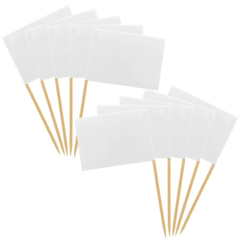 100 Pack Blank Toothpick Flags Cheese Markers for Charcuterie Board Food Label Cupcake Toppers Pick Cocktail Picks for Appetizers Party Buffet Cupcake Food Fruit Party Decoration
