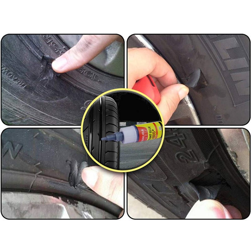 إليبيور غراء صناعي 480s أسود قوي لإصلاح إطارات السيارات، غراء المطاط، غراء الجلود، غراء نافذة السيارة، غراء ختم السماعة، غراء إصلاح الإطارات 20g مواد متينة متنوعة - Image 3