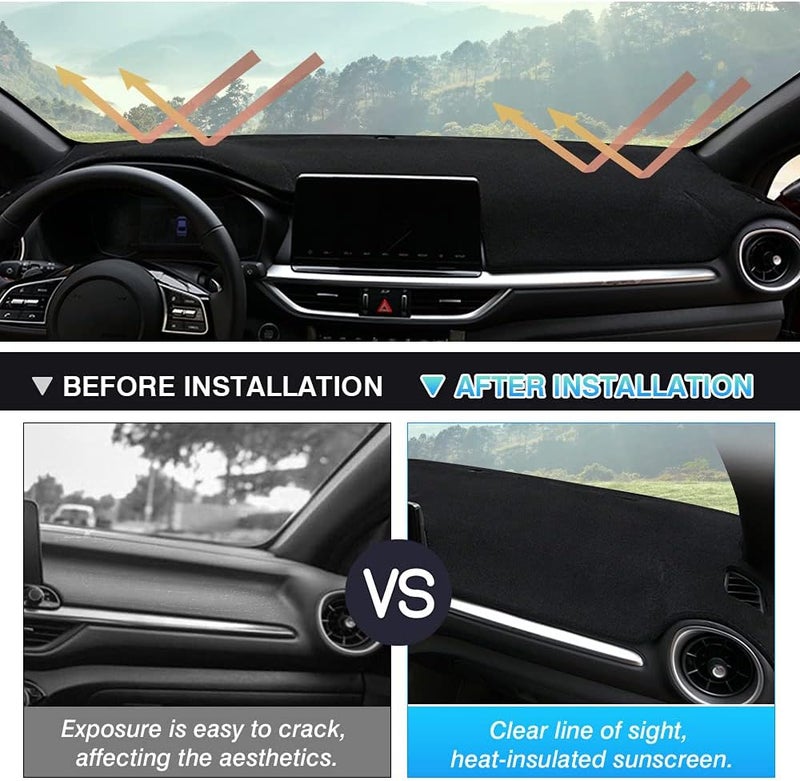 Autorder Custom Fit for Dashboard Mat Cover Kia Forte 2019 2020 2021 2022 2023 Accessories Dash Cover Nonslip Dashboard Mat Protector Sunshade No Glare - Image 4