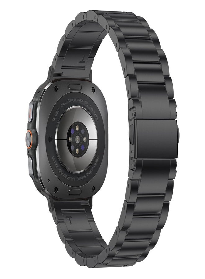 سوار EANWireless لساعة Galaxy Watch 8 Classic مقاس 46 مم، سوار معدني من التيتانيوم 2025، ملحق بديل للرجال والنساء، متوافق مع ساعة Samsung Galaxy Watch 8 مقاس 40 مم و44 مم، أسود - Image 2