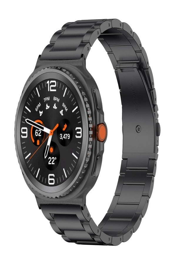 سوار EANWireless لساعة Galaxy Watch 8 Classic مقاس 46 مم، سوار معدني من التيتانيوم 2025، ملحق بديل للرجال والنساء، متوافق مع ساعة Samsung Galaxy Watch 8 مقاس 40 مم و44 مم، أسود - Image 1