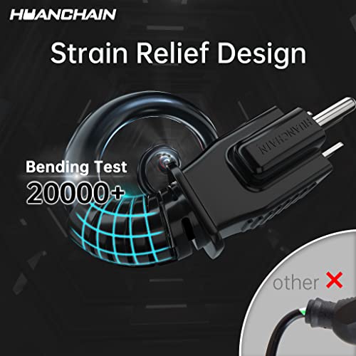 HUANCHAIN Indoor Outdoor Black Extension Cord 40 ft Waterproof, 16/3 Gauge Flexible Cold-Resistant Appliance Extension Cord Outside, 13A 1625W 16AWG SJTW, 3 Prong Electric Cord, ETL - Image 2