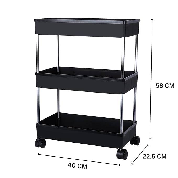 Caltero Plastic Kitchen Storage Trolley Rack2024 3 Layer - Image 2