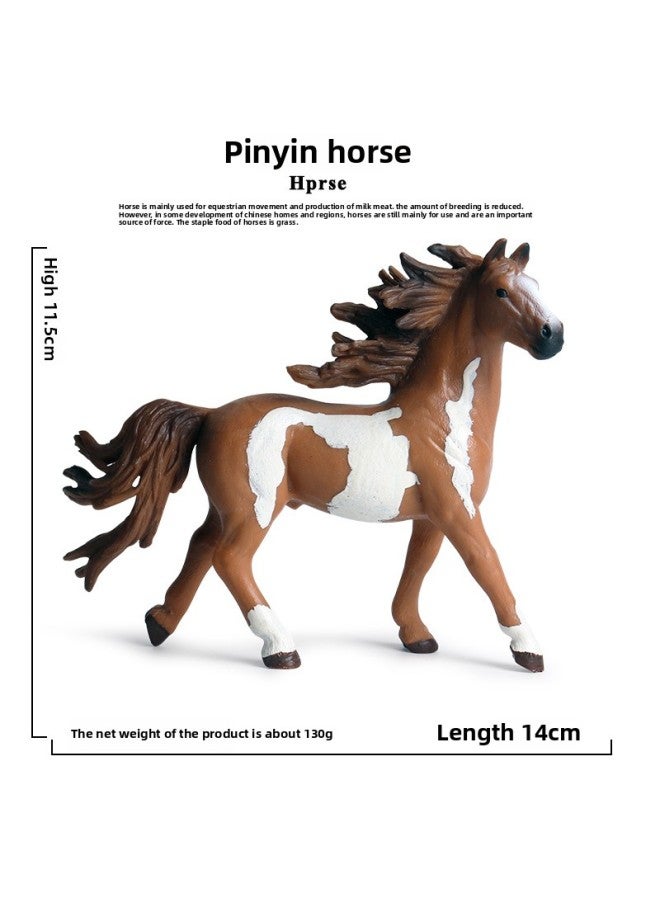 Children's Simulation Wild Animal Horse Model Eight Juntu Qianli Horse Black And White Male Horse Racing Ornaments Set Toy-Color:Ox-592 Pint Stallion [0.131kg]]  - Image 1