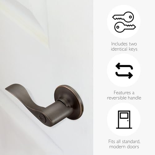 Design House Springdale Keyed Entry Exterior Door Lever Handle Lockset, Oil-Rubbed Bronze, 6.375 in x 1.94 in x 2.625 in, Item 700542 - Image 3