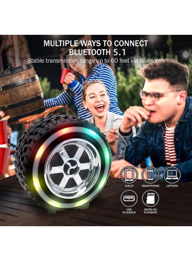 【Colorful LED Lights】Portable Bluetooth Speaker, Mini Wireless Soundbox, Supports USB/TF Card Playback, Bluetooth 5.1, Rechargeable, Perfect for Gaming Rooms/Travel - Image 2