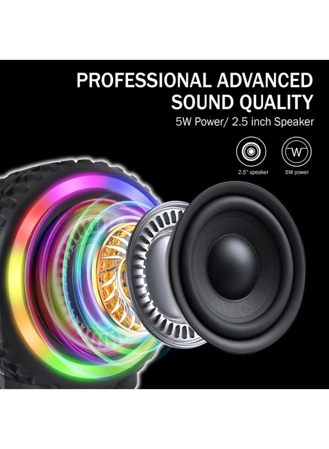 【Colorful LED Lights】Portable Bluetooth Speaker, Mini Wireless Soundbox, Supports USB/TF Card Playback, Bluetooth 5.1, Rechargeable, Perfect for Gaming Rooms/Travel - Image 4