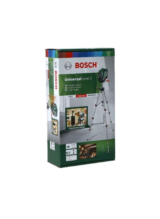 BOSCH - Universal Level 2 Laser Line with Tripod Black and Silver 115 x 64 x 125 mm JE0 603 663 80 - Image 1
