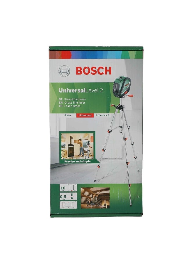 BOSCH - Universal Level 2 Laser Line with Tripod Black and Silver 115 x 64 x 125 mm JE0 603 663 80 - Image 1