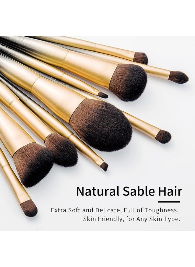 ENZO KEN - Natural Sable Hair Makeup Brush Set Professional, Cosmetic Brushes Makeup Set With Gift Box, Natural Hair Makeup Brushes Set With Present Box, Make Up Brushes Set, Natural Makeup Brushes. - Image 1