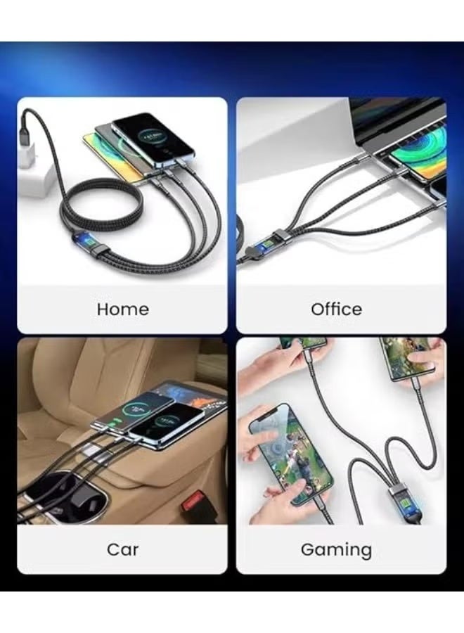 erorex 3-in-1 Fast Charging Cable 100W Type-C Lightning Micro USB - Image 3