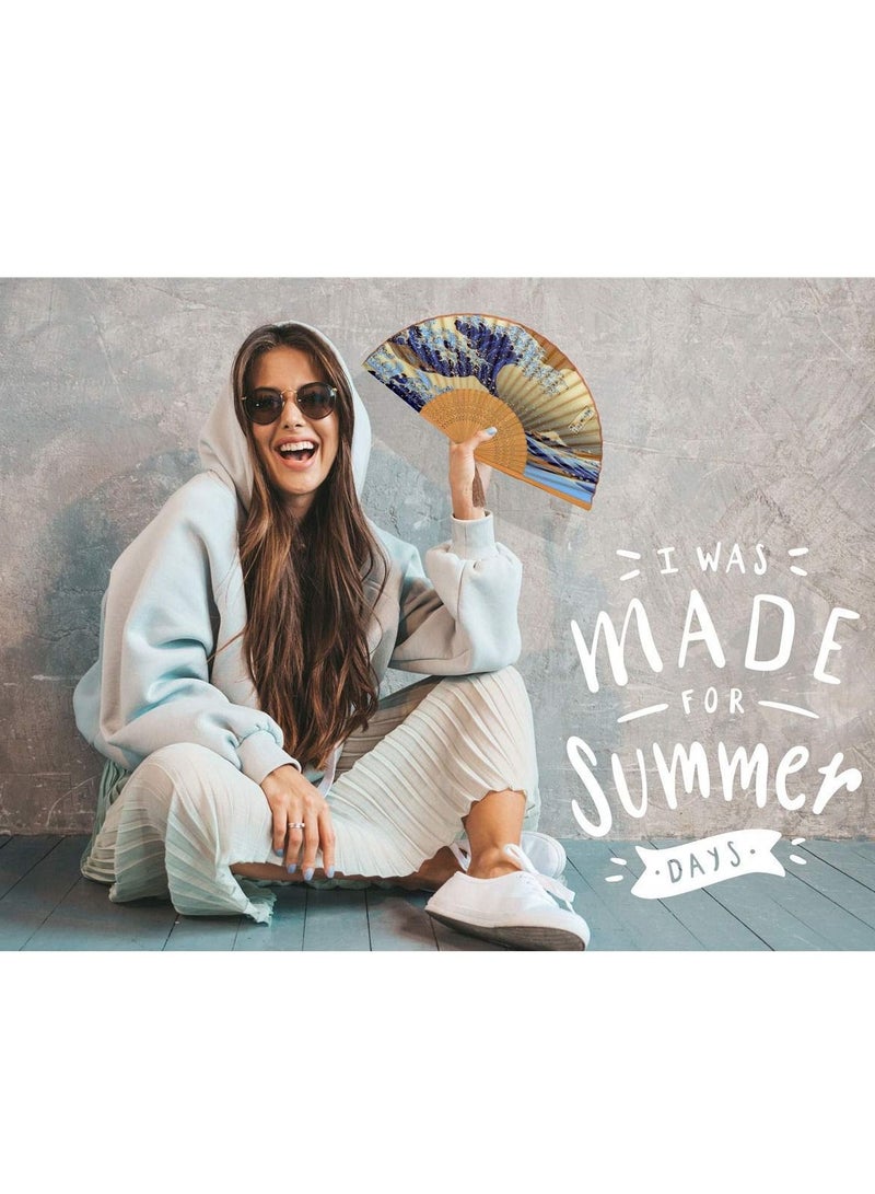 Loquat Small Folding Hand Fan Vintage Bamboo Silk Fans Charming Elegant Modern Woman Handmade - Image 5