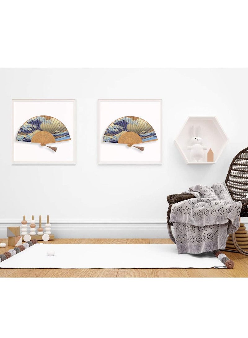 Loquat Small Folding Hand Fan Vintage Bamboo Silk Fans Charming Elegant Modern Woman Handmade - Image 4