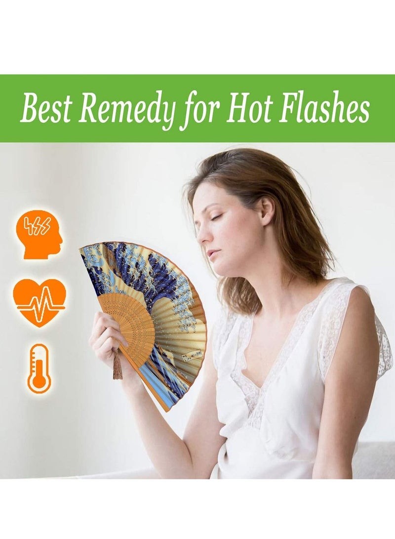 Loquat Small Folding Hand Fan Vintage Bamboo Silk Fans Charming Elegant Modern Woman Handmade - Image 2