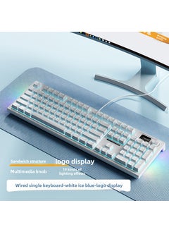 LT104 Wireless Gaming Mechanical Keyboard High Aesthetic ValueLT104 white red axis [wired] LOGO screen ice blue optical axis seat hot plug LT104 white red axis [wired] LOGO screen ice blue optical axis seat hot plug