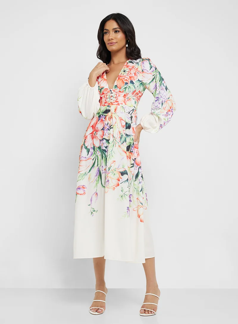Khizana Floral Print Dress