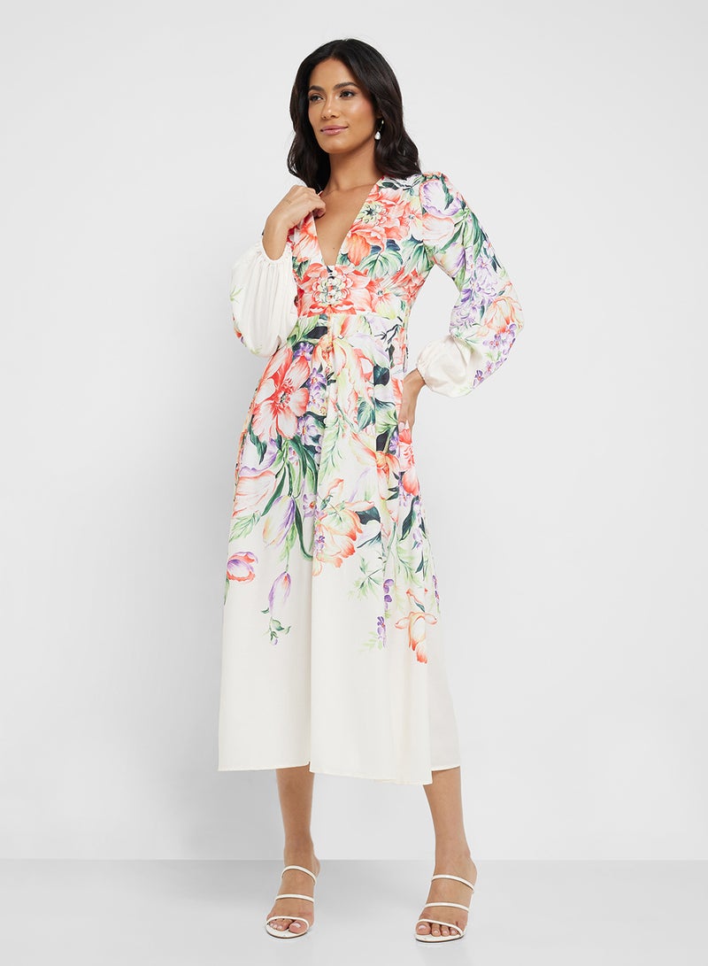 Khizana Floral Print Dress - Image 4