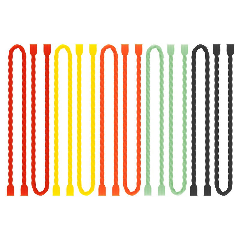 Gesipor 10 Pcs 12-Inch Silicone Cable Ties - Reusable Rubber Twist Ties Bendable Cable Ties For Bundling And Holding  All Purpose Cord Tie For Indoor And Outdoor (5 Colors) - Image 1