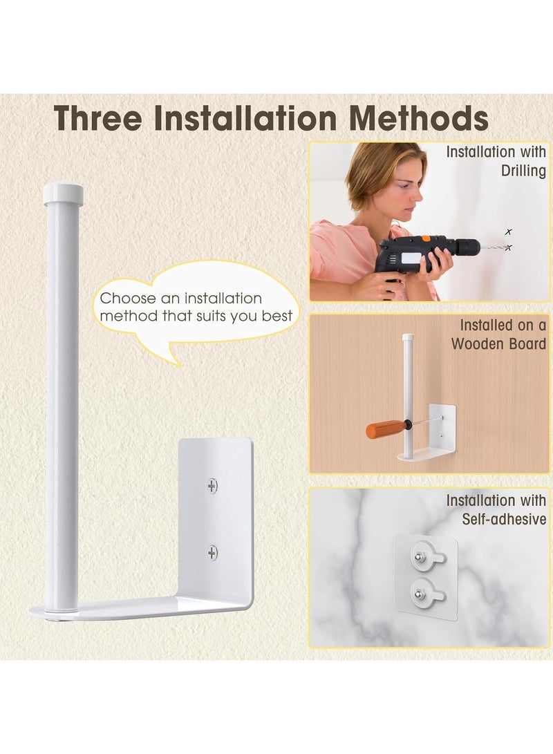 HOMESTAR 2 Pack Hat Racks for Baseball Caps, Stainless Steel Hat Organizer for Baseball Cap, Hat Holder Storage Organizer, Hat Hanger Strong Adhesive/Wall Drilled for Door, Bedroom, Closet(White 6 in) - Image 5