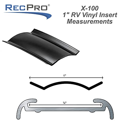RecPro 1" RV Vinyl Trim Insert | UV Protection | Roof Trim (50', Black) - Image 2