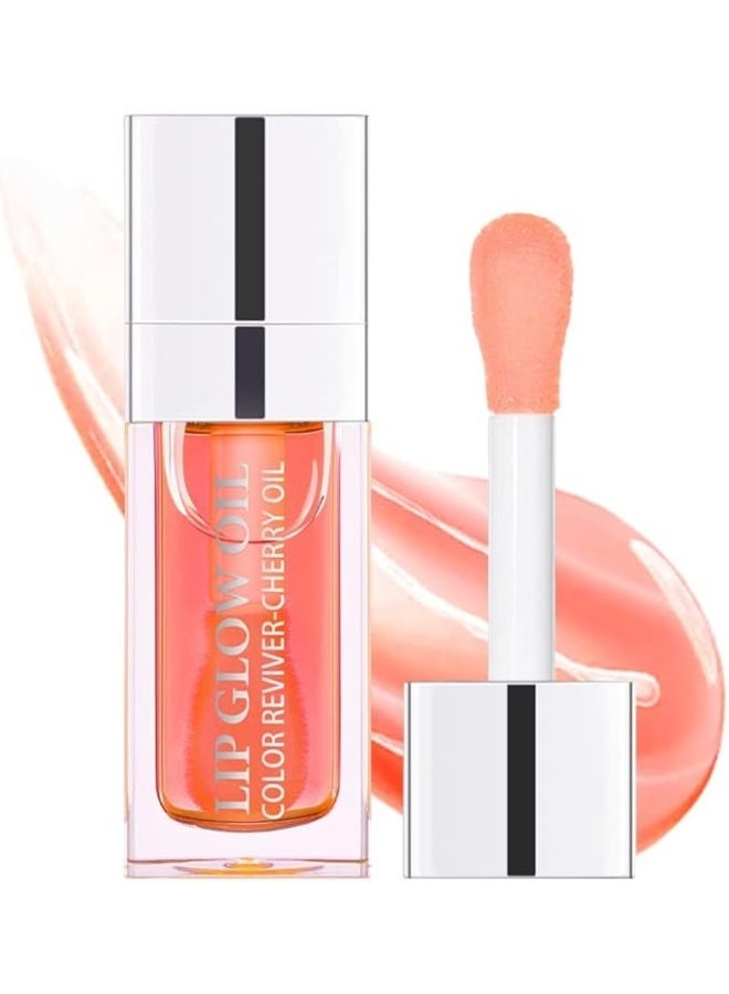 Hydrating Lip Glow Oil - Plumper Gloss, Moisturizing, No-Sticky Transparent, Tinted Balm, Nourishing, Repairing Lightening Lines, Lip Care - Image 1