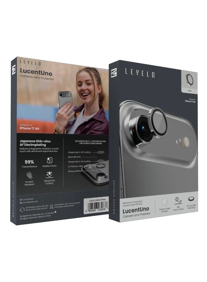 ليفيلو واقي عدسة Lucent Duo مع نفاذية 99% / واقي عدسة iPhone 17 Air / واقي عدسة مع 2x سبائك التيتانيوم - فضي - Image 4