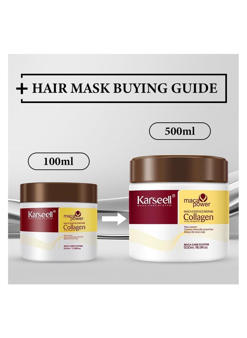Karseell Karseell Collagen Hair Treatment Deep Repair Conditioning Argan Oil Collagen Hair Mask Essence for Dry Damaged Hair All Hair Types 500ml  - Image 2
