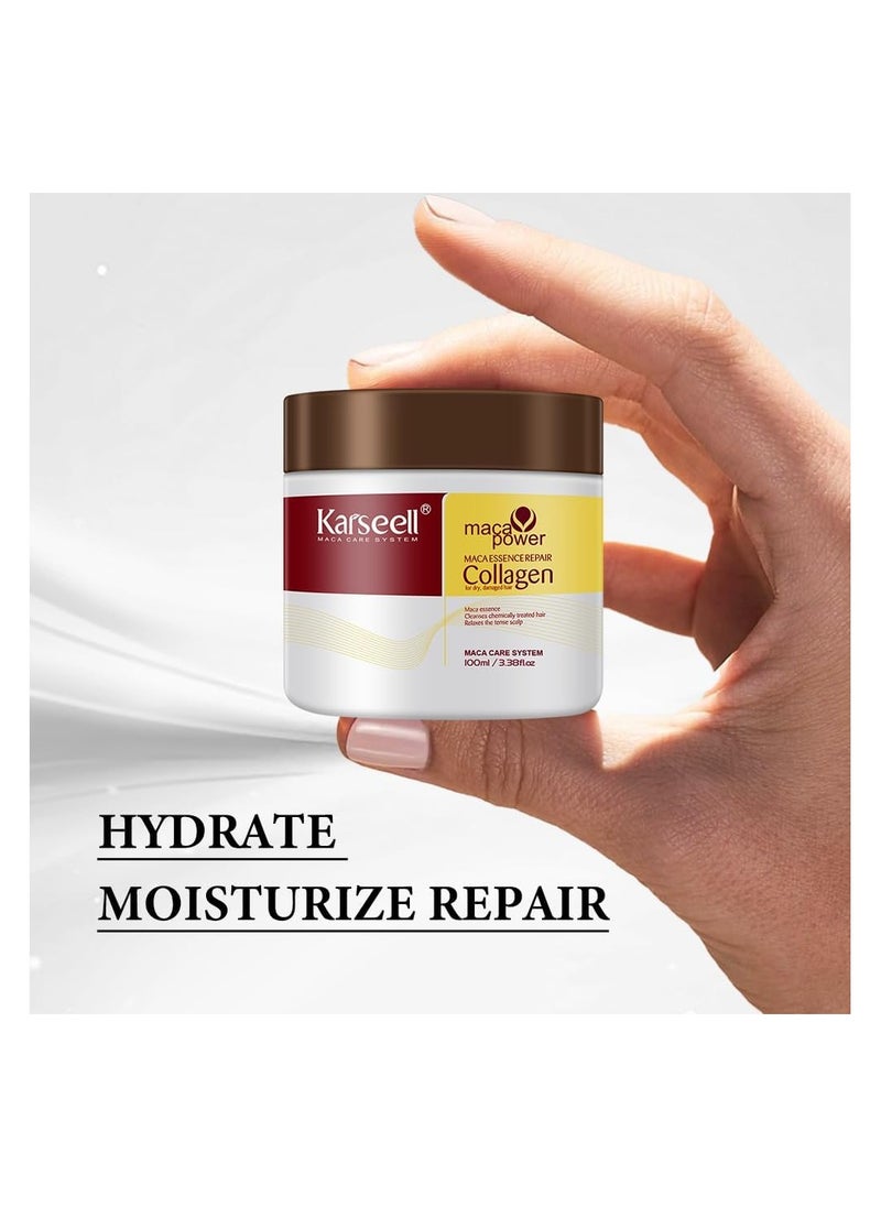 Karseell Karseell Collagen Hair Treatment Deep Repair Conditioning Argan Oil Collagen Hair Mask Essence for Dry Damaged Hair All Hair Types 500ml  - Image 5