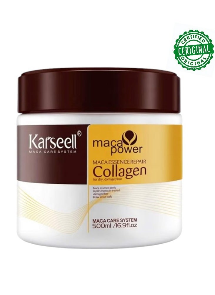Karseell Karseell Collagen Hair Treatment Deep Repair Conditioning Argan Oil Collagen Hair Mask Essence for Dry Damaged Hair All Hair Types 500ml  - Image 1