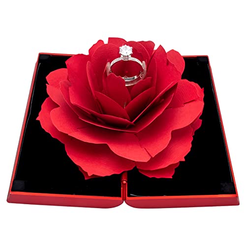 Engagement Ring BoxRing Rose Box Surprise Jewelry Storage Holder for Woman as Proposal Engagement Wedding Ring Jewelry Gift ect