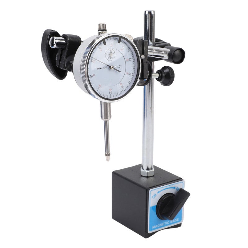 1 Inch Dial Indicator Fine Adjustment Long Arm 0.001 Scale Precision Inspection Set With Magnetic Base - Durable Rustproof for Workshop Lab Machine Tool Measurement - Image 2