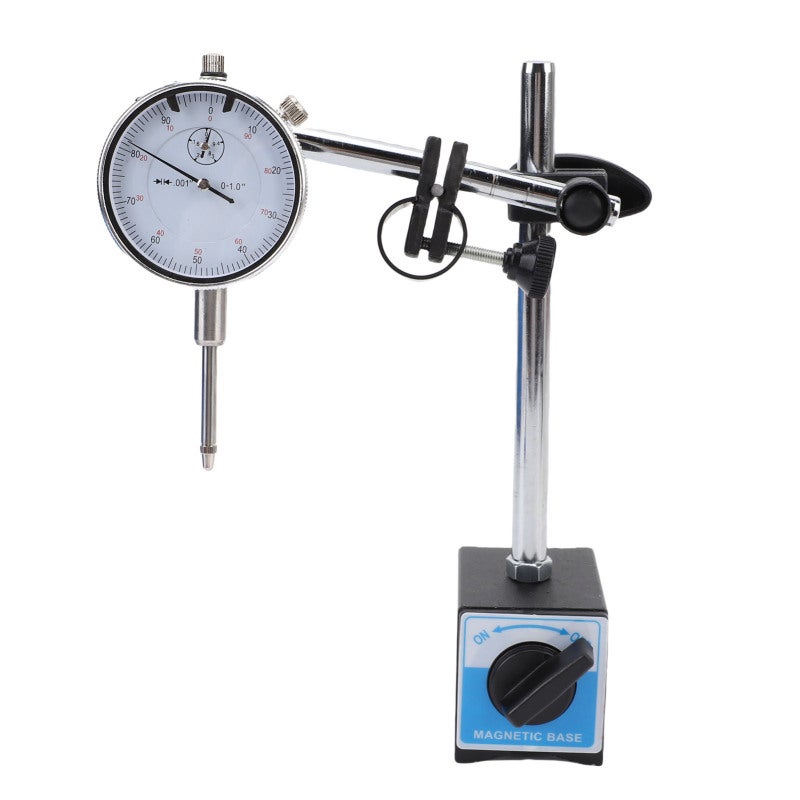 1 Inch Dial Indicator Fine Adjustment Long Arm 0.001 Scale Precision Inspection Set With Magnetic Base - Durable Rustproof for Workshop Lab Machine Tool Measurement - Image 4